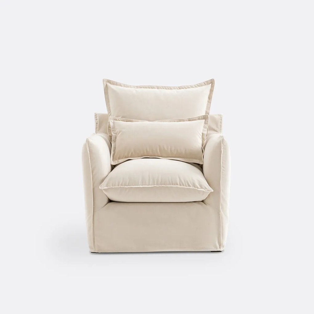 Fauteuil, afneembare hoes, fluweel, ODNA