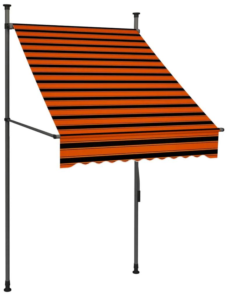 vidaXL Luifel handmatig uittrekbaar met LED 100 cm oranje en bruin