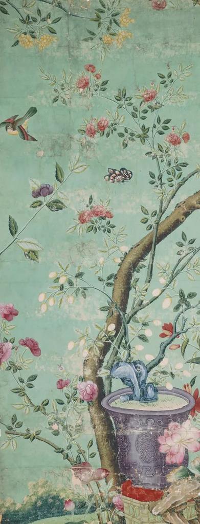 Panel of Chinese painted wallpaper