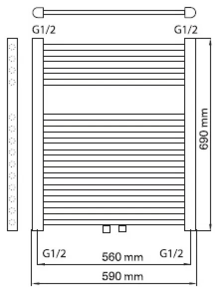 Haceka Gobi design radiator 69x59cm zwart, 6 punts