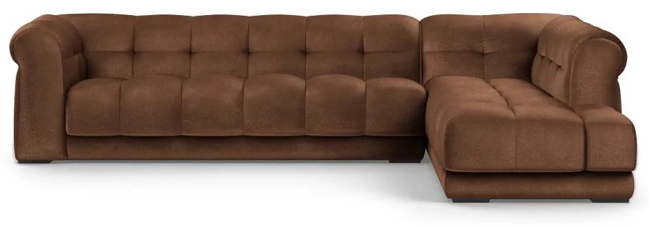 Rivièra Maison - Cobble Hill Corner Sofa Right, velvet, chocolate - Kleur: bruin