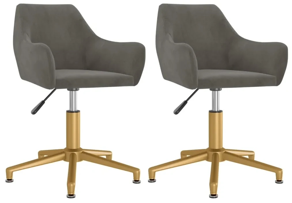vidaXL Eetkamerstoelen draaibaar 2 st fluweel donkergrijs