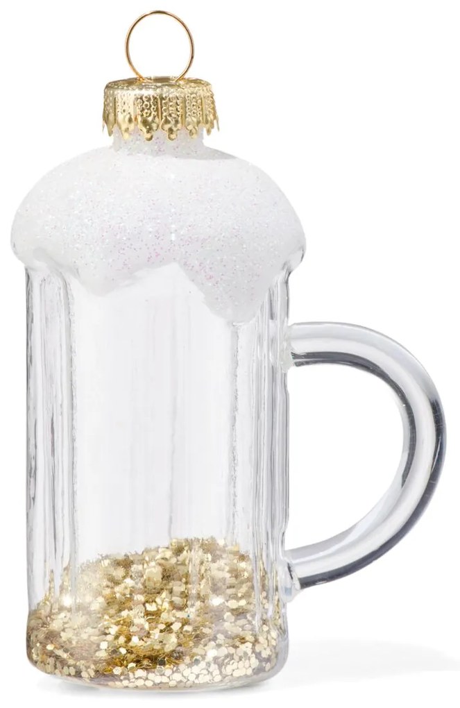 HEMA Kerstbal Bierpul Glas 8,5cm (goud)