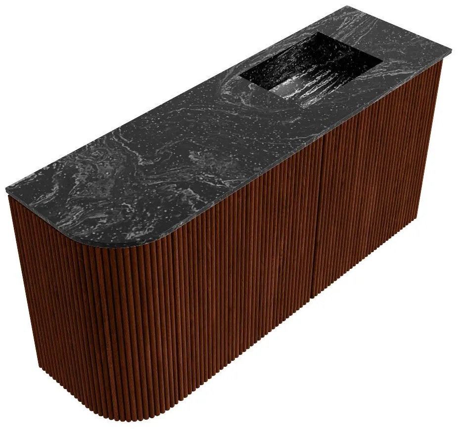 Mondiaz Joya DLux 80cm toiletmeubel ronding links ruby met wastafel faye rechts zonder kraangat lava