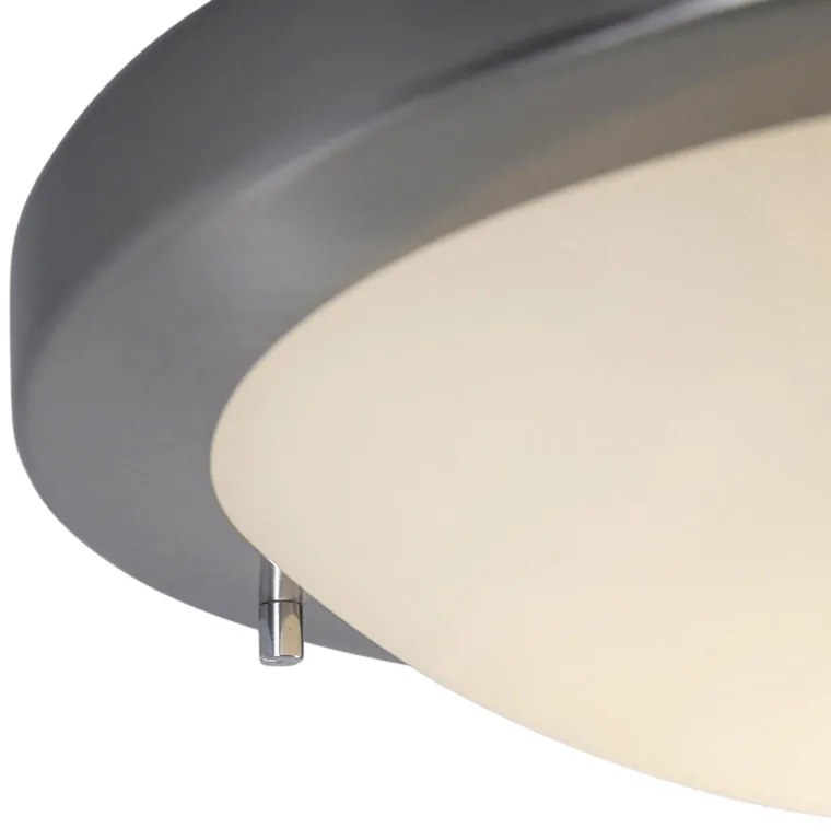 Smart plafonnière staal 31 cm incl. WiFi A60 IP44 - Yuma