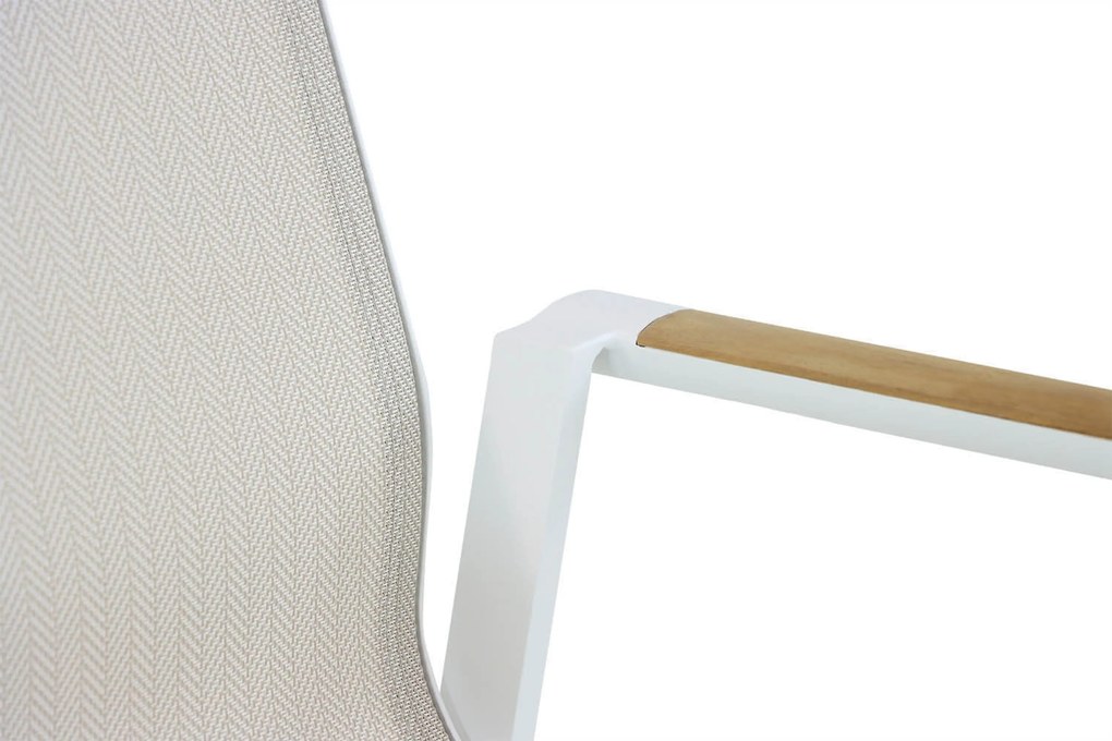 Tuinset Ronde Tuintafel 4 personen 120 cm Aluminium/textileen Wit Lifestyle Garden Furniture Fiora/Wellington