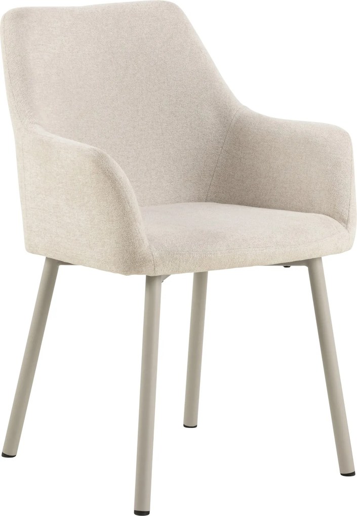 VERA Beige (stof Apia 453)/beige frame - MODERNE KUIPVORMIGE GESTOFFEERDE STOEL VOOR WOONKAMER / LOFT