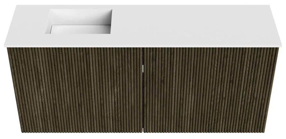 Mondiaz Joya 90cm toiletmeubel shadow met wastafel faye links 1 kraangat talc