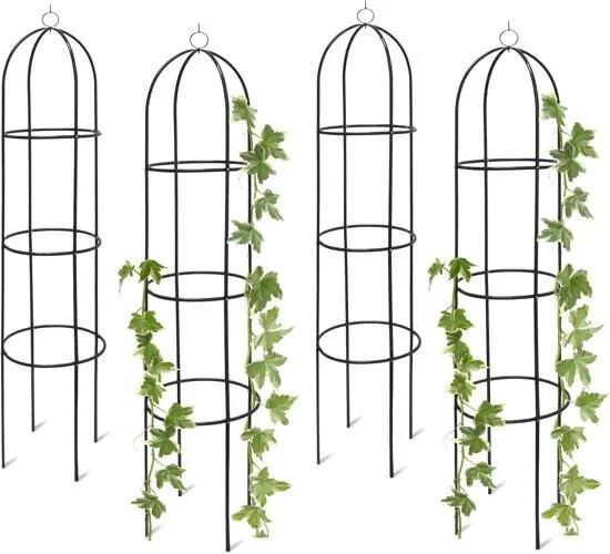 4 x rankhulp vrijstaand â€“ obelisk metaal â€“ rozen â€“ ranken â€“ plantenrek - tuin
