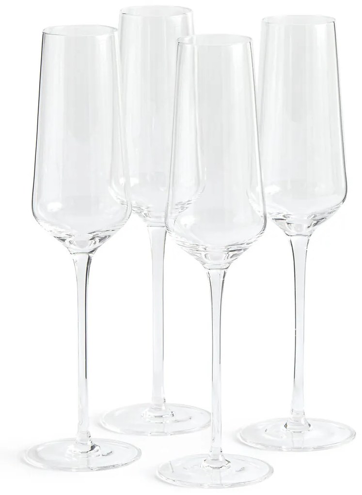 Set van 4 champagneglazen, Zonza