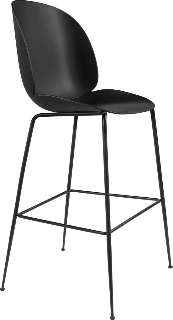 Gubi Beetle Chair barkruk 75cm met zwart onderstel zwart
