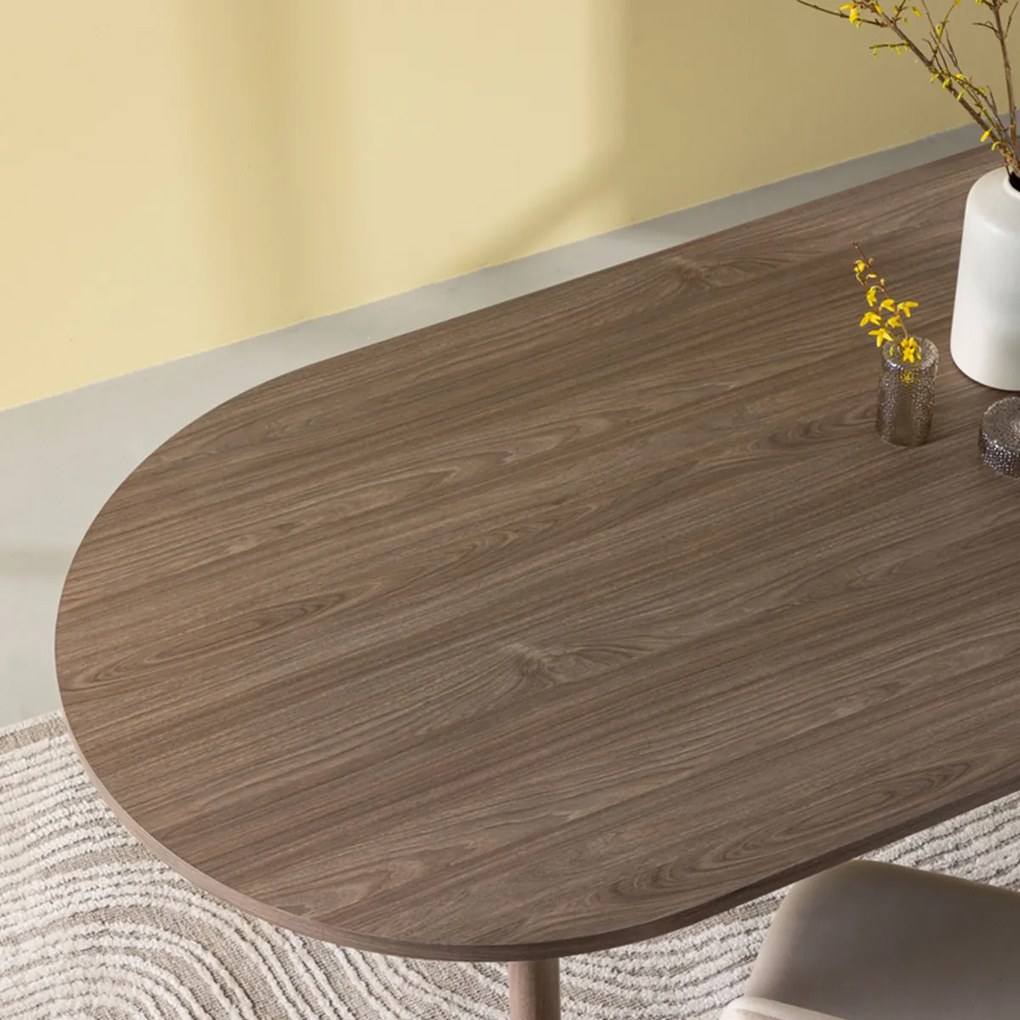 Minimalistische Ovale Eettafel - 90 X 180cm.