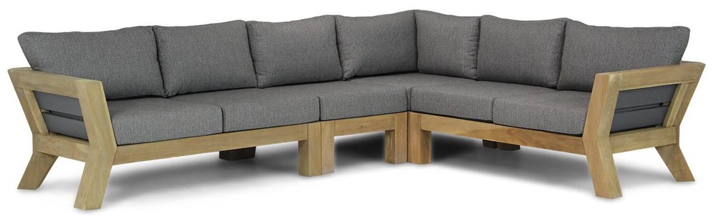 Hoek loungeset 6 personen Teak Old teak greywash Santika Furniture Santika Cantik