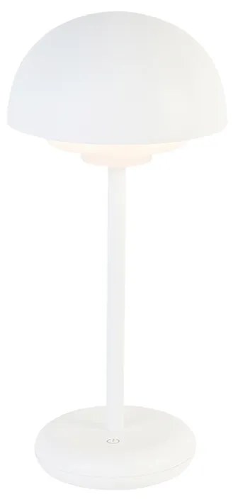 Tafellamp met dimmer mushroom wit incl. LED oplaadbaar - Maureen Modern IP44 rond Binnenverlichting Lamp