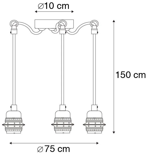 Smart hanglamp zwart 3-lichts incl. Wifi G95 - Cava Modern Minimalistisch rond Binnenverlichting Lamp