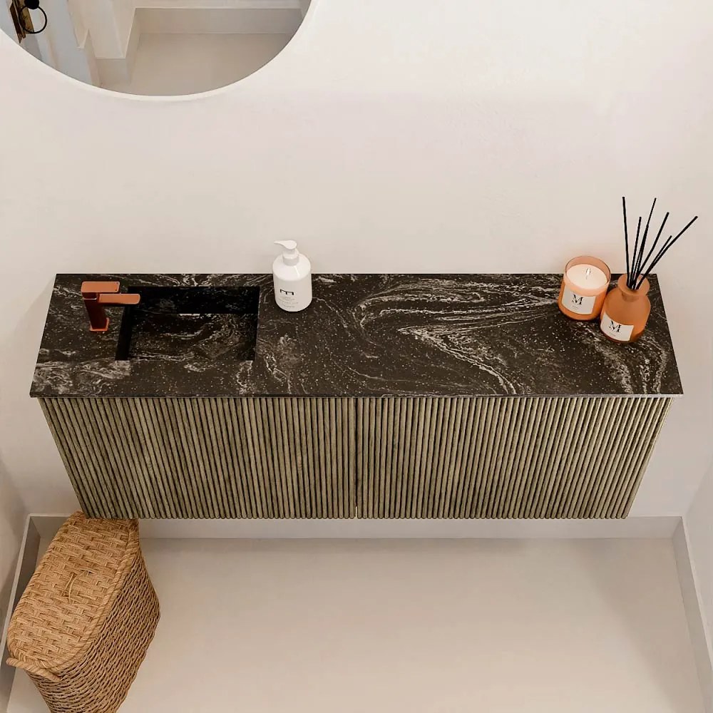 Mondiaz Joya DLux 100cm toiletmeubel dusk met wastafel faye links 1 kraangat lava