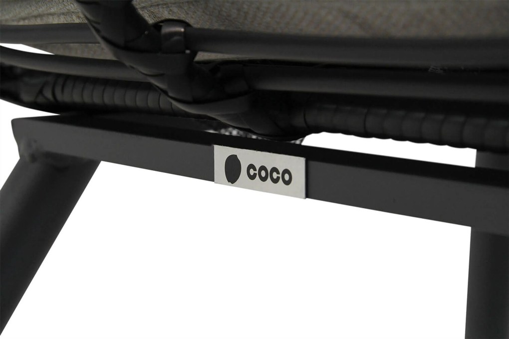 Tuinset Ronde Tuintafel 6 personen 150 cm Wicker/Aluminium/Aluminium/wicker Zwart Coco Azzano/Ancona