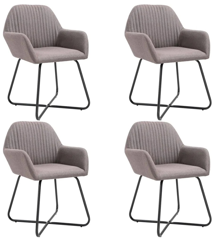 vidaXL Eetkamerstoelen 4 st stof taupe