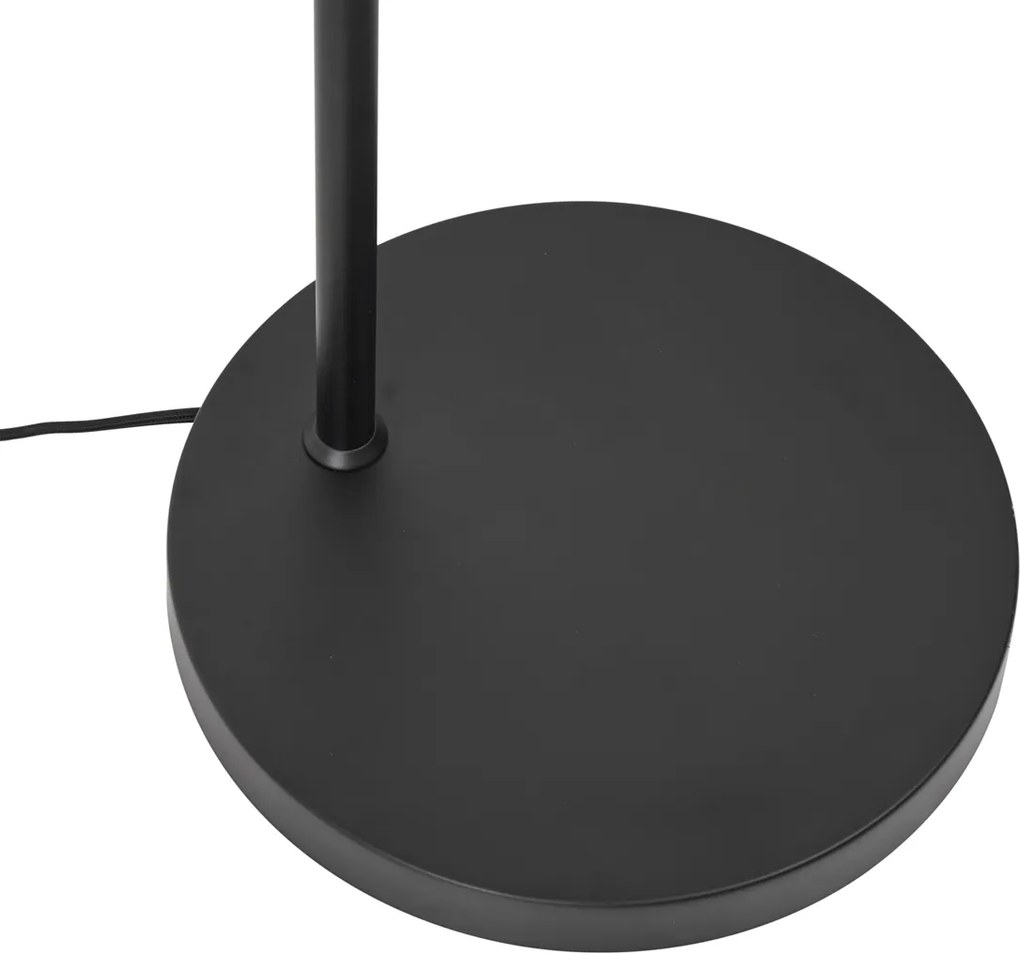 Retro vloerlamp zwart met groen glas - Denise