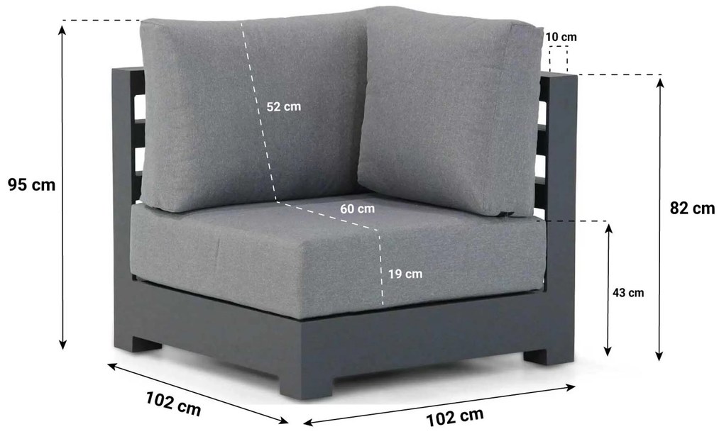 Chaise Loungeset 4 personen Aluminium Grijs Santika Furniture Santika Phantom