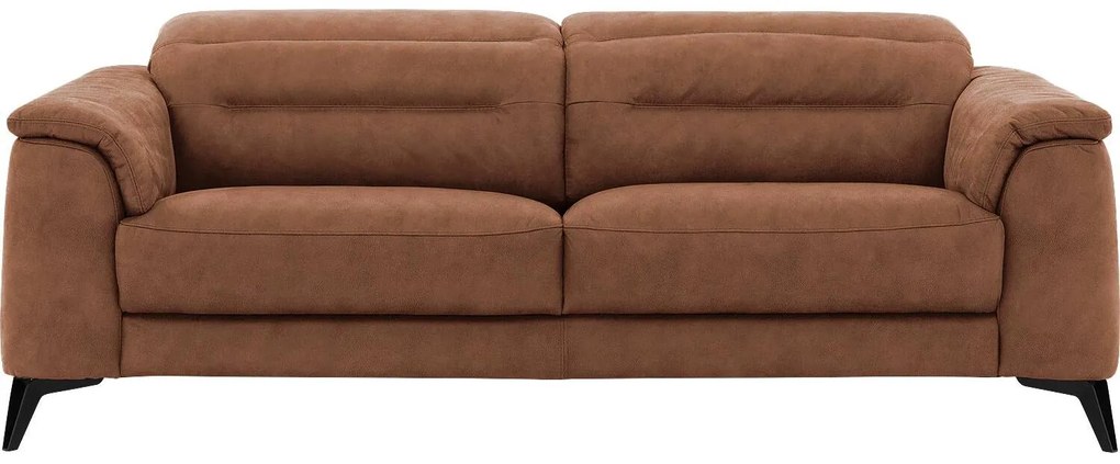 Goossens Excellent Bank Alma cognac, micro leer, 2,5-zits, urban industrieel