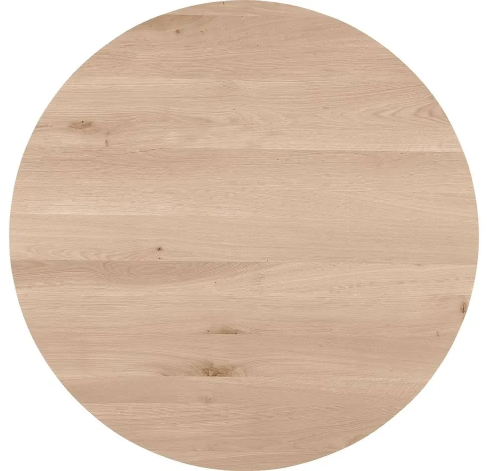 Goossens Eettafel Blade, Strak blad rond 110 x 110 cm 6 cm dik