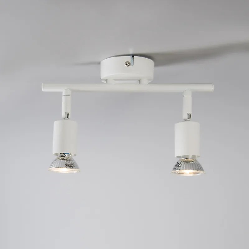 Moderne Spot / Opbouwspot / Plafondspot wit kantelbaar 2-lichts - Jeany Modern GU10 Binnenverlichting Lamp