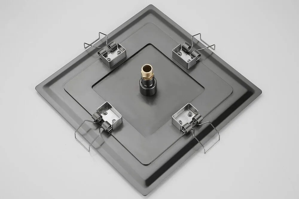 Saniclear Plus inbouw regendouche met inbouw douchekop 30x30cm, glijstang en staafhanddouche verouderd ijzer - gunmetal
