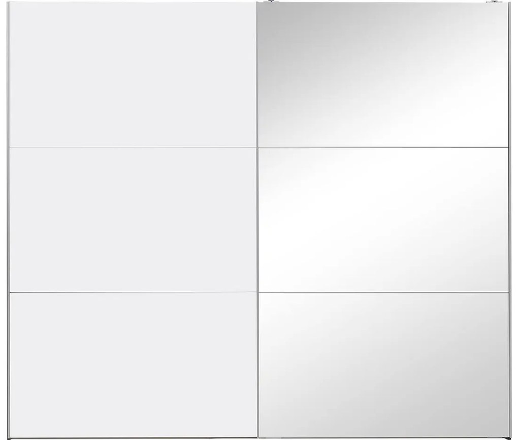 Goossens Kledingkast Easy Storage Sdk, 250 cm breed, 220 cm hoog, 1x 3 paneel schuifdeur li en 1x 3 paneel spiegel schuifdeur re