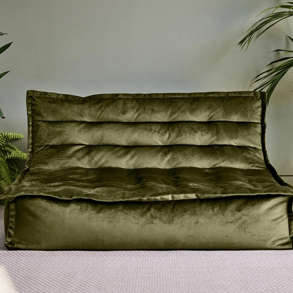Cloudy Velvet Zitzak - Olive