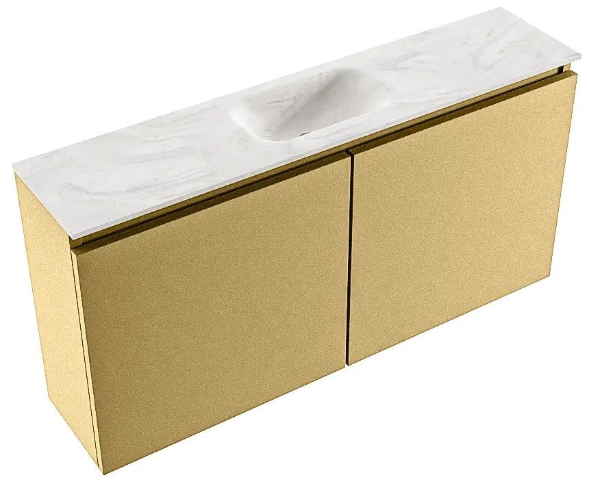 Mondiaz Ture DLux toiletmeubel 100cm oro met wastafel ostra midden zonder kraangat