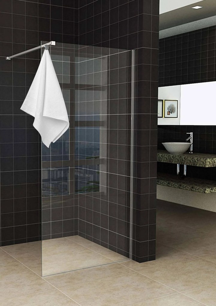 Saqu inloopdouche met helder glas incl. handdoekhouder 100x200cm Chroom