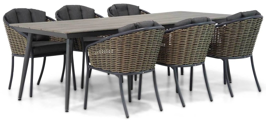 Tuinset 6 personen 240 cm Wicker Grijs Santika Furniture Santika Tika