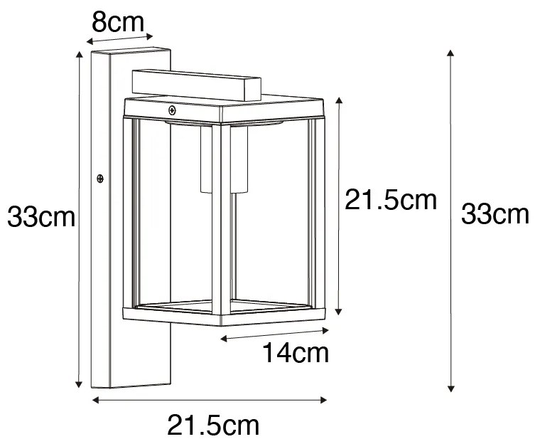 Industriële buiten wandlantaarn zwart IP44 - Charlois