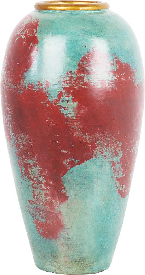 Decoratieve vaas rood/mintgroen CARTEIA