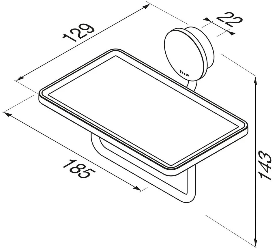 Geesa Opal toiletrolhouder met planchet zwart