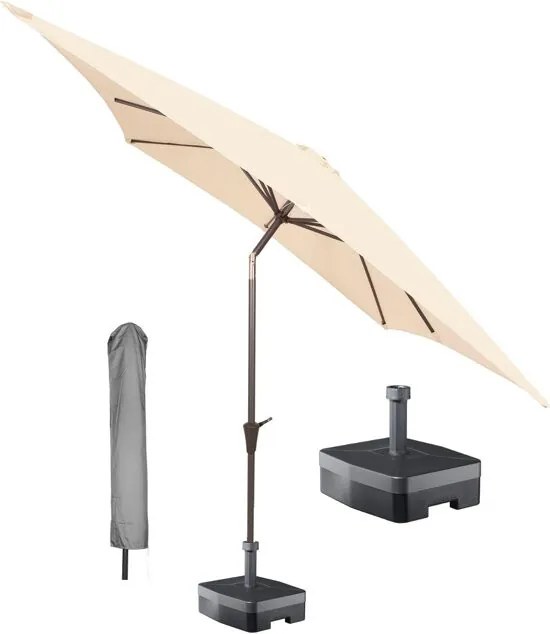 Â® vierkante parasol Altea 230x230 cm met hoes en voet - Natural