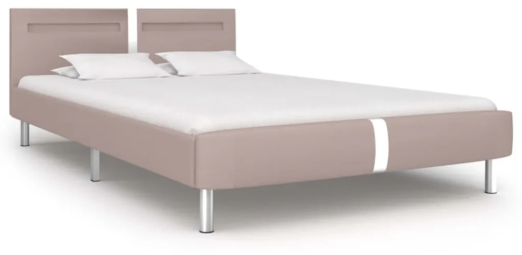 vidaXL Bedframe met LED kunstleer cappuccino 120x200 cm
