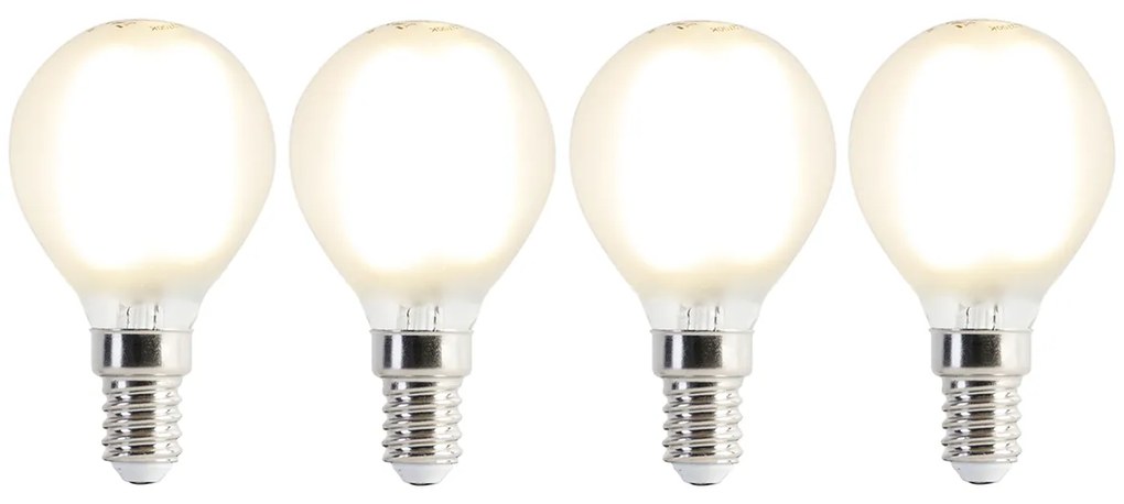 Set van 4 E14 LED lampen P45 mat 3,5W 360 lm 2700K