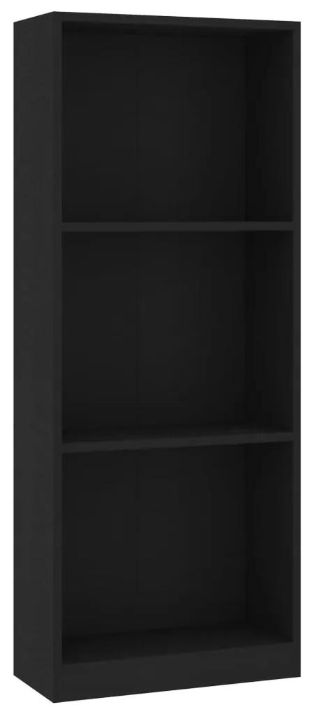 vidaXL Boekenkast met 3 schappen 40x24x108 cm bewerkt hout zwart