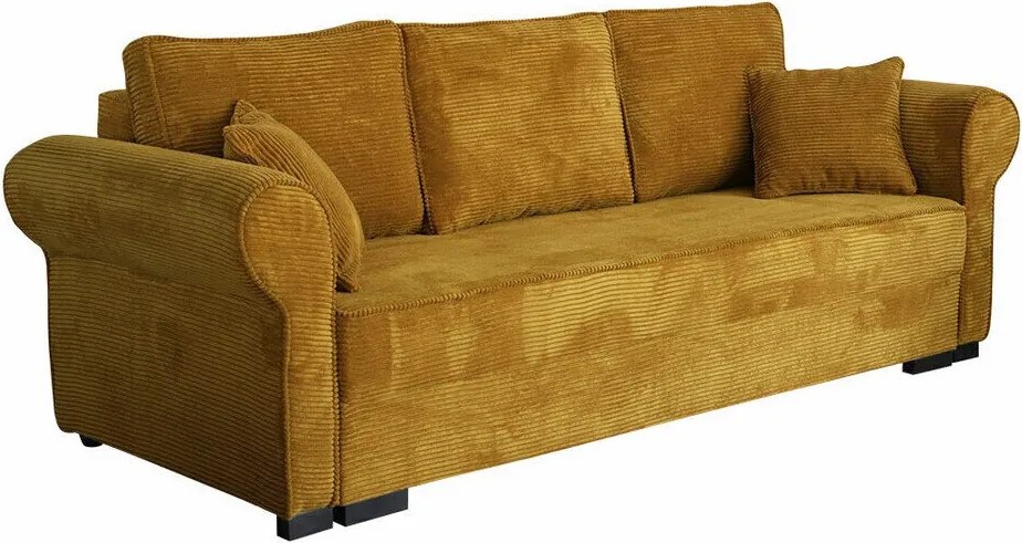 Slaapbank Columbus 130, Aantal zitplaatsen: 3, Aanwezig, 92x234x92cm, 93 kg, Poten: Hout, Hout: Grenen