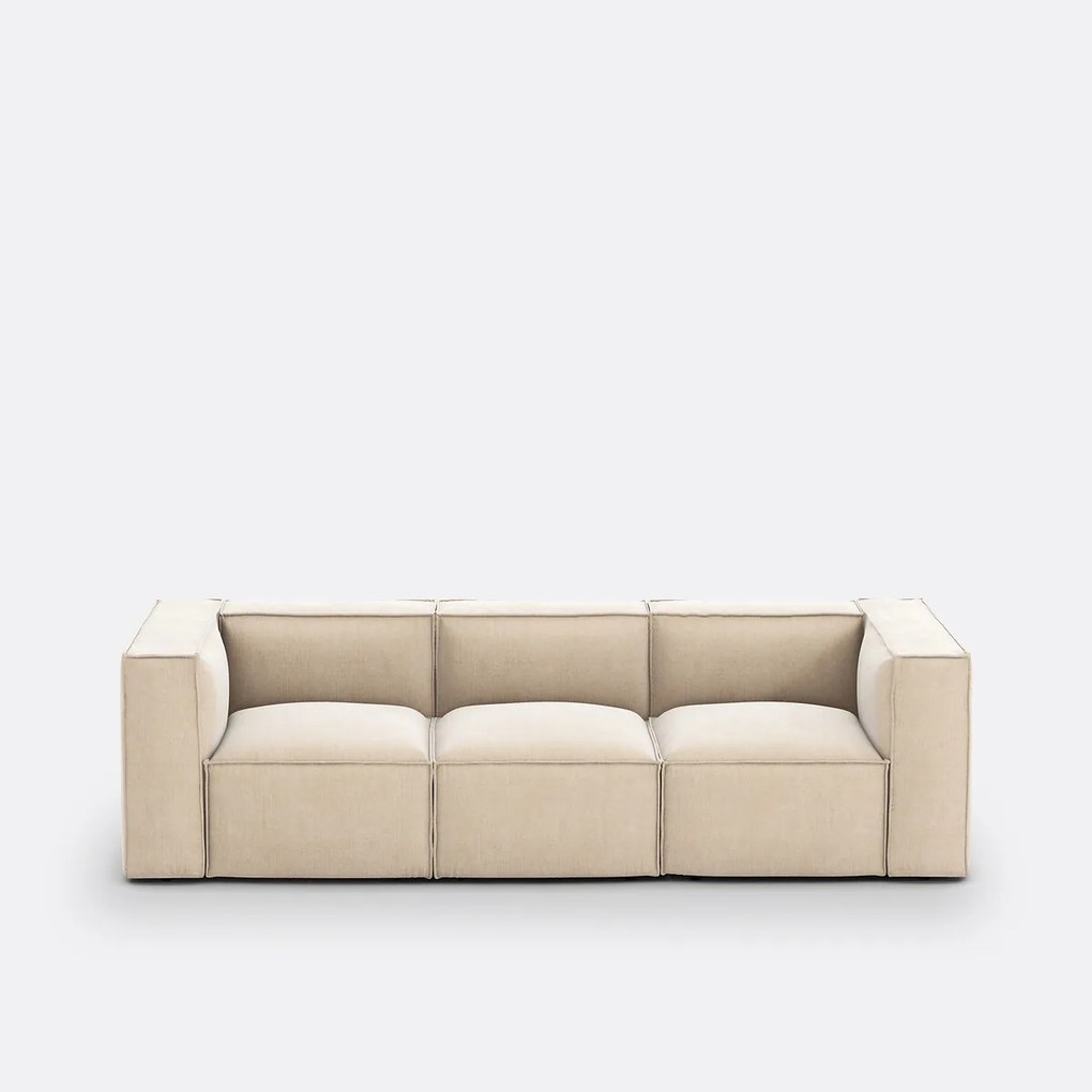 Modulaire bank, 3-zit, vintage ribfluweel Seven