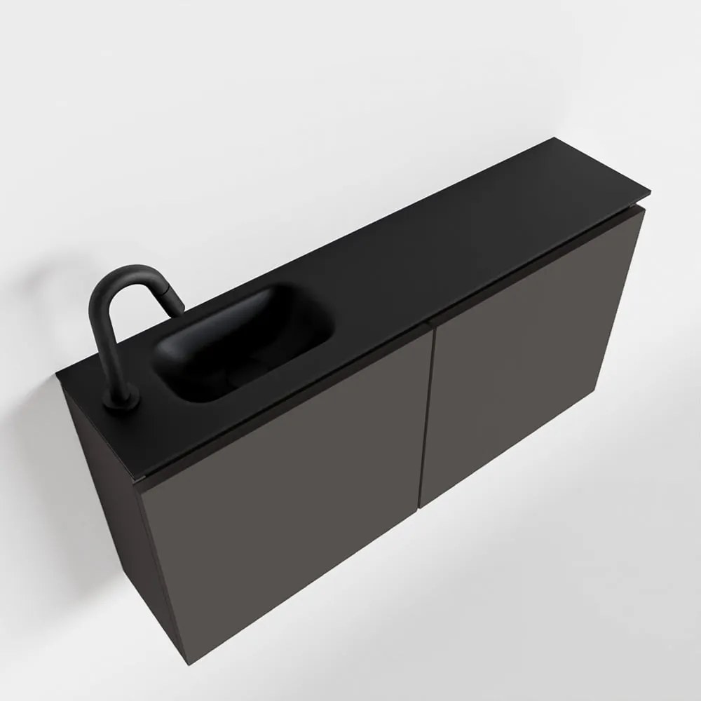Mondiaz Ture 100cm toiletmeubel dark grey met wastafel urban links 1 kraangat