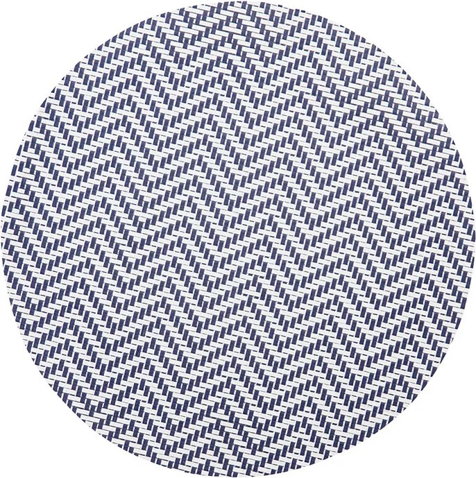Placemat Rond - Wit/Blauw