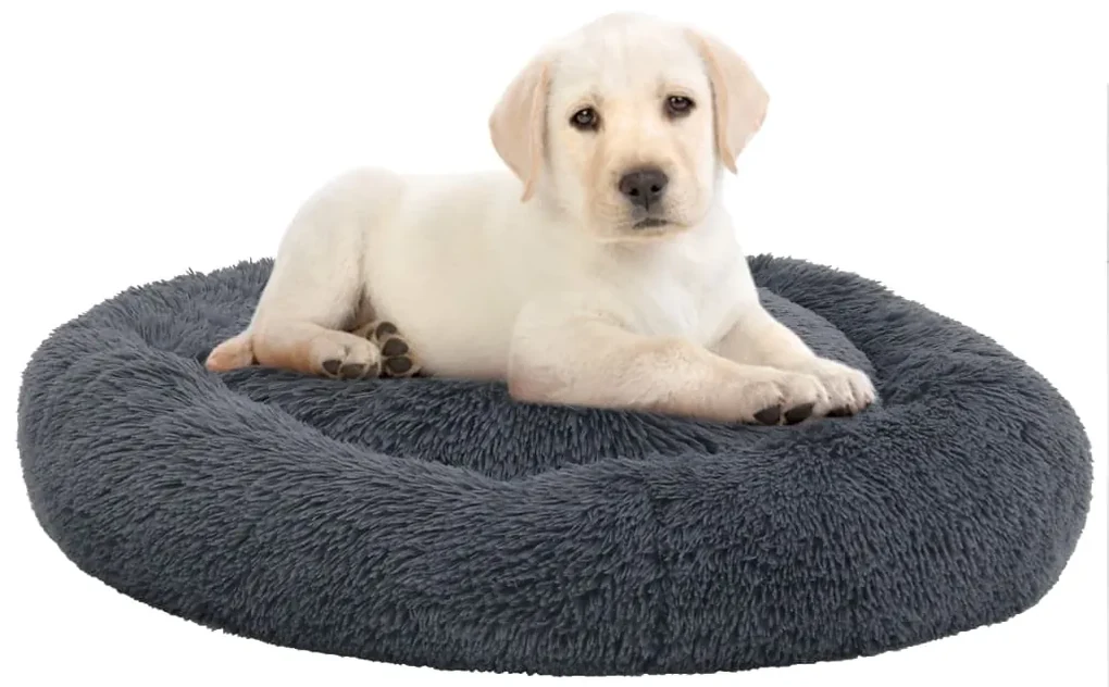 vidaXL Honden-/kattenkussen wasbaar 50x50x12 cm pluche donkergrijs
