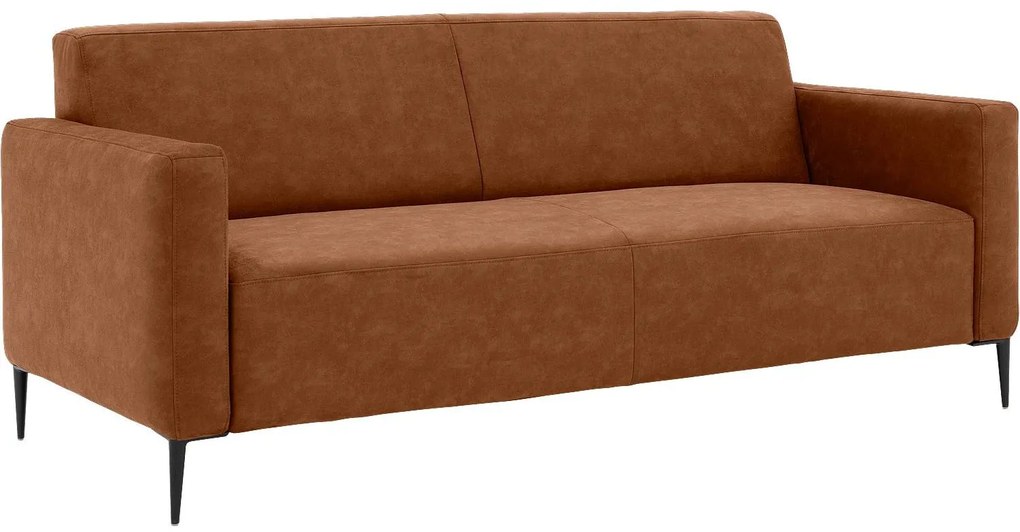 Goossens  Key West cognac, micro leer, 3-zits, modern design