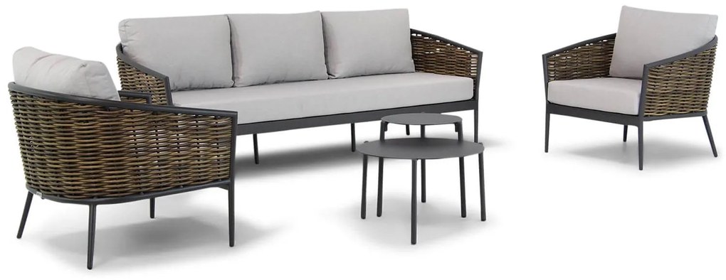 Stoel en Bank Loungeset 5 personen Aluminium Taupe  Coco Coco Palm