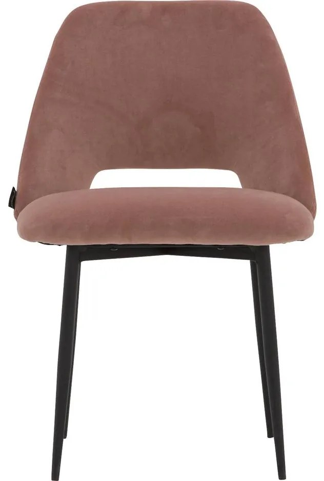 Goossens Eetkamerstoel Emma roze microvezel leuning, elegant chic