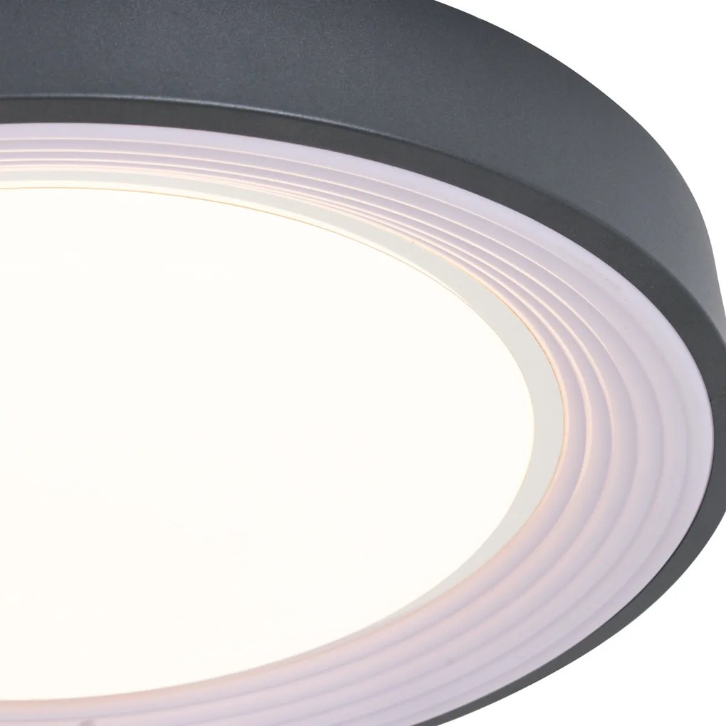 Moderne plafondlamp grijs met wit 48cm incl. LED dimbaar - Kanton Modern rond Binnenverlichting Lamp