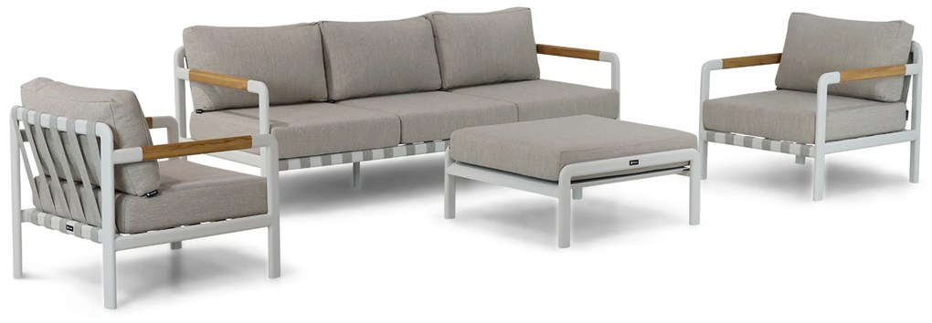 Stoel en Bank Loungeset 5 personen Aluminium/rope Wit  Coco Avellino